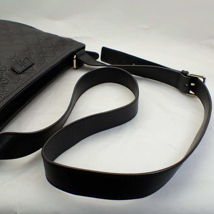 楽天市場】グッチ【GUCCI】グッチシマレザーショルダーバッグブラック  