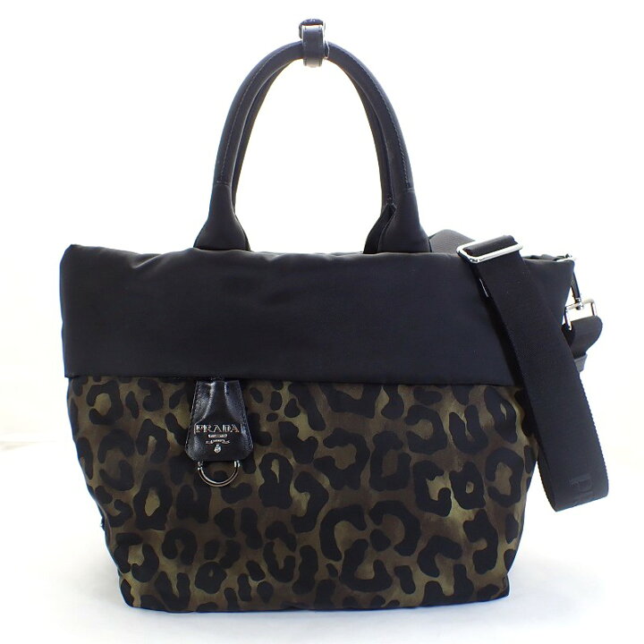 楽天市場】プラダ【PRADA】ナイロン2WAYショルダートートバッグヒョウ 