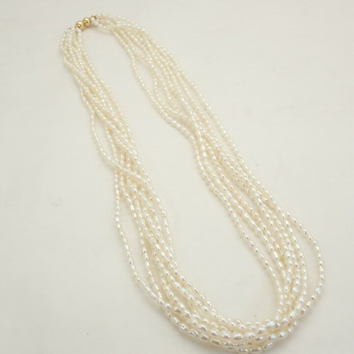 楽天市場】ミキモト【MIKIMOTO】K18金具淡水パール真珠7連ネックレス 