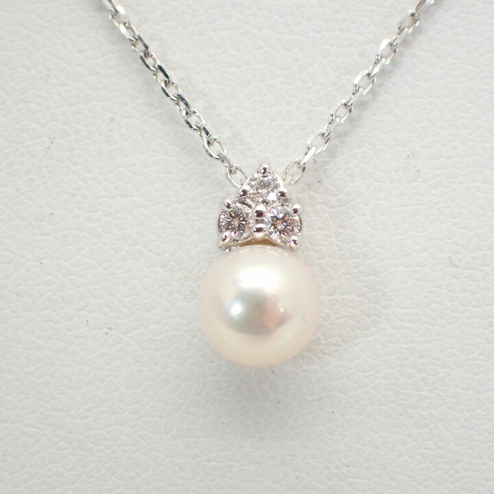 楽天市場】ミキモト【MIKIMOTO】K18WGパールダイヤペンダント  