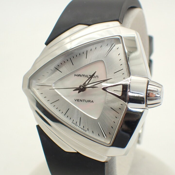 楽天市場】ハミルトン【HAMILTON】ベンチュラSSラバーベルトシルバー  
