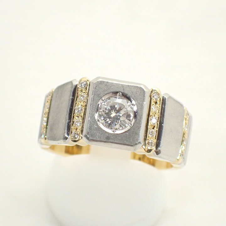 楽天市場】K18/PT900ダイヤ0.507ct/0.13ctイエローゴールド 