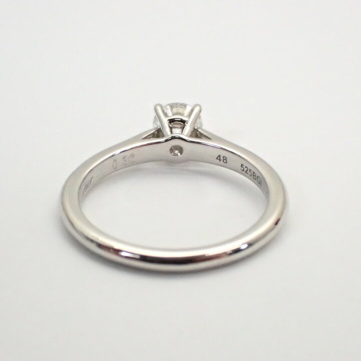楽天市場】カルティエ【CARTIER】Pt950ダイヤ0.36ctソリテールリング48 