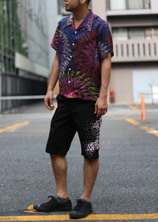 楽天市場】花旅楽団 はなたびがくだんスクリプト シルクアロハシャツ  