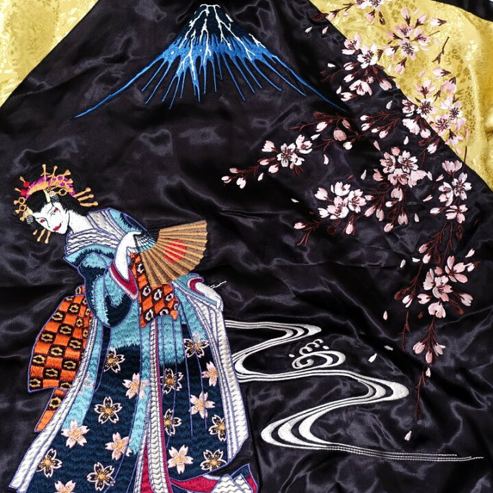 楽天市場】舞踏舞妓刺繍袖ジャガードリバーシブルスカジャン 花旅楽団 