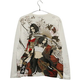 抜刀娘 ばっとうむすめ 抜刀ノ舞 凛 × 葵 柄 和柄 長袖 Tシャツ ( 253090 ) 抜刀娘 ばっとうむすめ 抜刀ノ舞 凛 × 葵 和柄 長袖Tシャツ カットソー 刀 女の子 ブラック ホワイト 送料無料