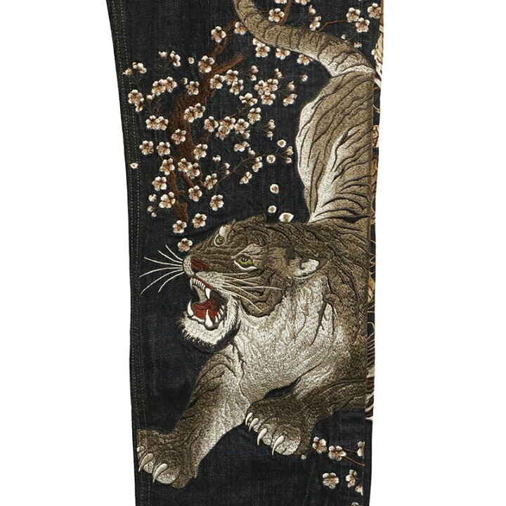 楽天市場】絡繰魂 粋 からくりだましい いき 龍虎 柄 刺繍 和柄 デニム
