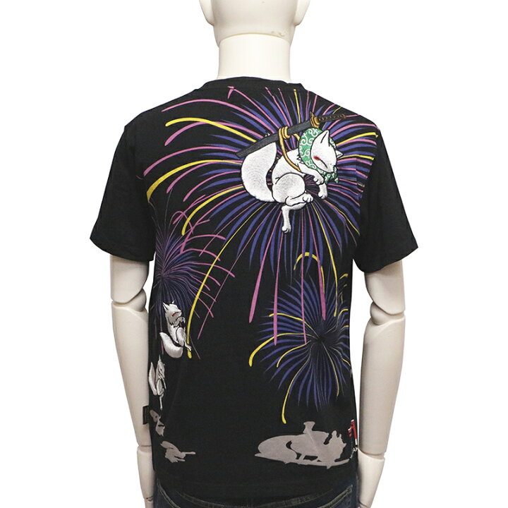 楽天市場】今昔 KON-JAKU 花火大会で泥棒 和柄 半袖Tシャツ （ KJ 