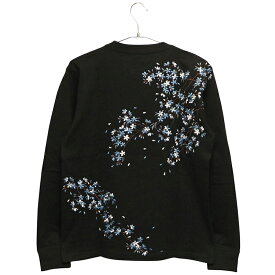 古都古都 コトコト 枝れ桜 柄 刺繍 和柄 長袖Tシャツ （ KTLT-001 ） 和柄 長袖 Tシャツ 古典和柄 枝垂れ桜 桜 柄 豪華 総刺繍 刺繍 2色展開 送料無料