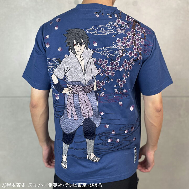 楽天市場】絡繰魂 × NARUTO うちはサスケ 柄 刺繍 半袖 Tシャツ 