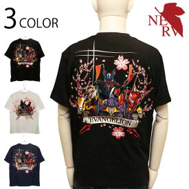 錦 nishiki × EVANGELION 桜乱 EVA4機 柄 刺繍 和柄 半袖 Tシャツ ( 554372 ) 和柄 半袖 Tシャツ エヴァ エヴァンゲリオン 初号機 碇シンジ 零号機 綾波レイ 2号機 式波アスカ Mark.6 渚カヲル 桜 刺繍 3色展開 送料無料