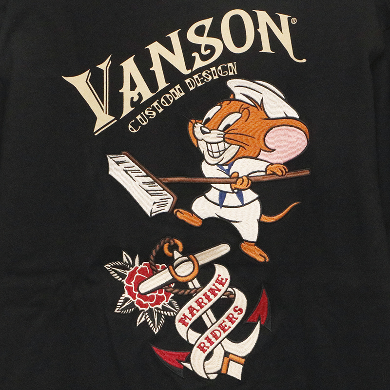 楽天市場】VANSON × TOM＆JERRY 海兵ジェリー 刺繍 天竺 長袖 Tシャツ