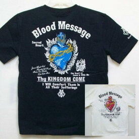 ブラッドメッセージ BLOOD MESSAGE半袖Tシャツ BLST-1100 Sacred Heart/ロック スカル タトゥー アメカジ バイカー