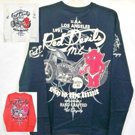 テッドマン TEDMAN ロンT 長袖Tシャツ TDLS-306 RED DEVIL M.C アメカジ バイカー