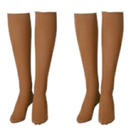 段階圧縮ハイソックス （キャメル2足組）