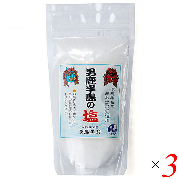 【ポイント3倍！】ダブル勝利！塩 天然塩 食塩 男鹿半島の塩 80g 3袋セット 男鹿工房