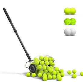 テニスボールホッパー 30-58"/77-148cm 伸縮式 ゴルフボールレトリーバー ピックルボールピッカーアッパー ローリングコレクター