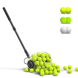 テニスボールホッパー 30-58"/77-148cm 伸縮式 ゴルフボールレトリーバー ピックルボールピッカーアッパー ローリングコレクター