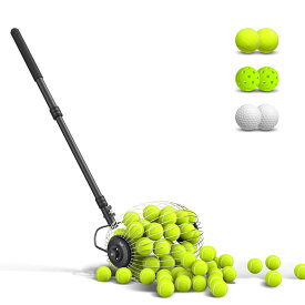 テニスボールホッパー 30-58"/77-148cm 伸縮式 ゴルフボールレトリーバー ピックルボールピッカーアッパー ローリングコレクター