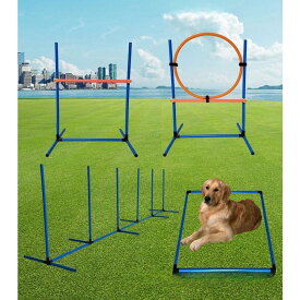 ドッグアジリティ 犬 アジリティ 犬用おもちゃ スラローム ハードル ジャンプバー 障害物 組立式 室内 競技 訓練 ペット 犬用品 運動器具