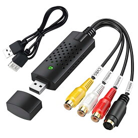USB ビデオキャプチャーカード｜RCA To USB 音声映像変換器｜VHS/Mini DV/VCR/Hi8/DVD をデジタル化対応｜PC/TV/テーププレーヤー/ビデオカメラ接続可能｜Mac/Windows Vista/Win10/Win11 対応