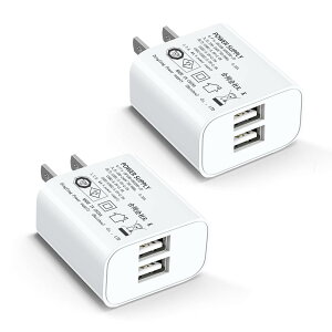 USB �[�d�� 2�Z�b�g AC�A�_�v�^�[ 10W 2�|�[�g USB �R���Z���g 5V/2A PSE�F�؍ς� USB�d���A�_�v�^�[ �X�}�z�[�d�� �g�я[�d�� iPhone iPad Xperia Galaxy AQUOS Android �e��Ή� 100-240V ���s �o�� �i�z���C�g