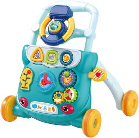 ベビーウォーカー 赤ちゃん 歩行器 高さ調整可能 転倒防止 手押し車 安全 幼児のおもちゃ 早期発育 知育おもちゃ 室内遊具 ベビー用品 誕生日プレゼント 12 〜 18 ヶ月赤ちゃん (グリーン)
