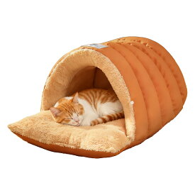 キャットケーブベッド | 半密閉防風ネスト,子猫用 ベッド ケーブ スリーピングバッグ | 子猫 子犬 用 睡眠 リビングルーム 寝室 床 旅行 ケージ 室内 室外 リビングルーム シェルター