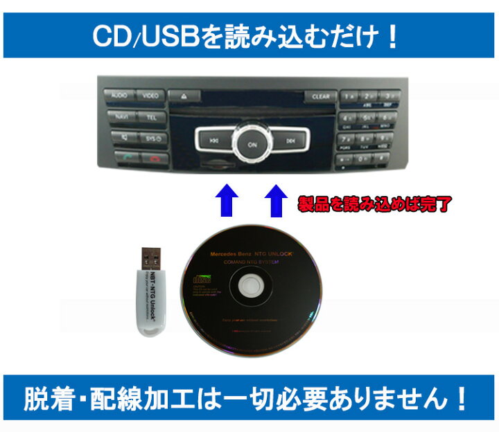 楽天市場】作業不要 CD / USB 読込むだけ ベンツ TV/ナビキャンセラー 