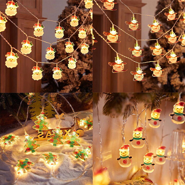 楽天市場】クリスマス LEDライト サンタクロース 3M 20電球 電池式 
