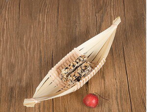 竹製 竹細工 天皿 果物かご フルーツバスケット 船型 かわいい おしゃれ 撮影 飾り キッチン アジア雑貨 手つくり 置物 食卓 ナチュラル 天ぷら みどり インスタ映え 盛り付け レトロ 00329