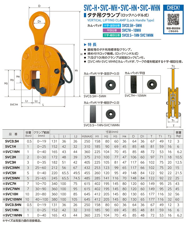 楽天市場】スーパーツール タテ吊クランプ ロックハンドル式 容量 (0.5 