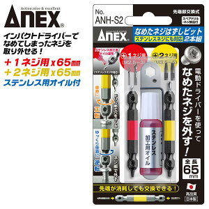 ANEX �Ȃ߂��l�W�͂����r�b�g�Z�b�g +1�l�W +2�l�W�p M2.5~M3�Ή� M3.5~M5�Ή� 65mm �X�e�����X�l�W�؍�I�C���t �v���X�� �Ȃ߂��l�W�Ή� �C���p�N�g�h���C�o�[ ������ ���X�L���[�c�[�� ANH-S2 ���{