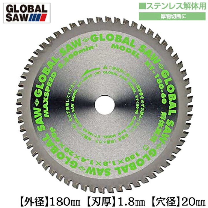 楽天市場】モトユキ ステンレス解体用 グローバルソー 外径180mm 厚物 