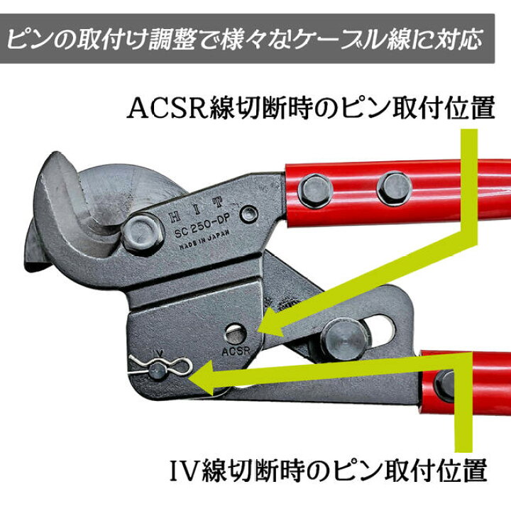楽天市場】HIT 倍力電線カッター 680mm 倍力機構搭載ケーブルカッター 