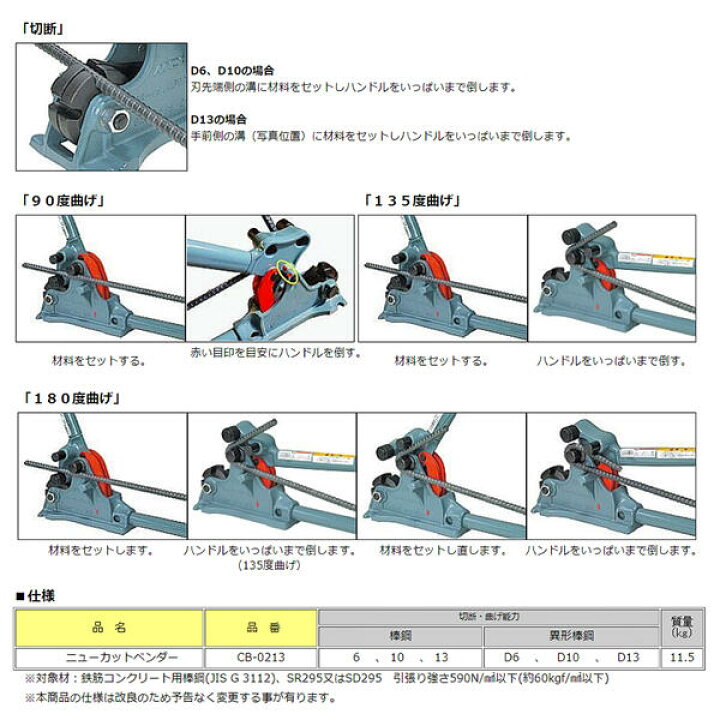 楽天市場】MCC ニューカットベンダー 呼び 13 棒鋼 10 13 異形棒鋼 D10 