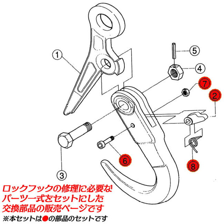 楽天市場】スーパーツール スーパーロックフック用 修理部品セット 2t 