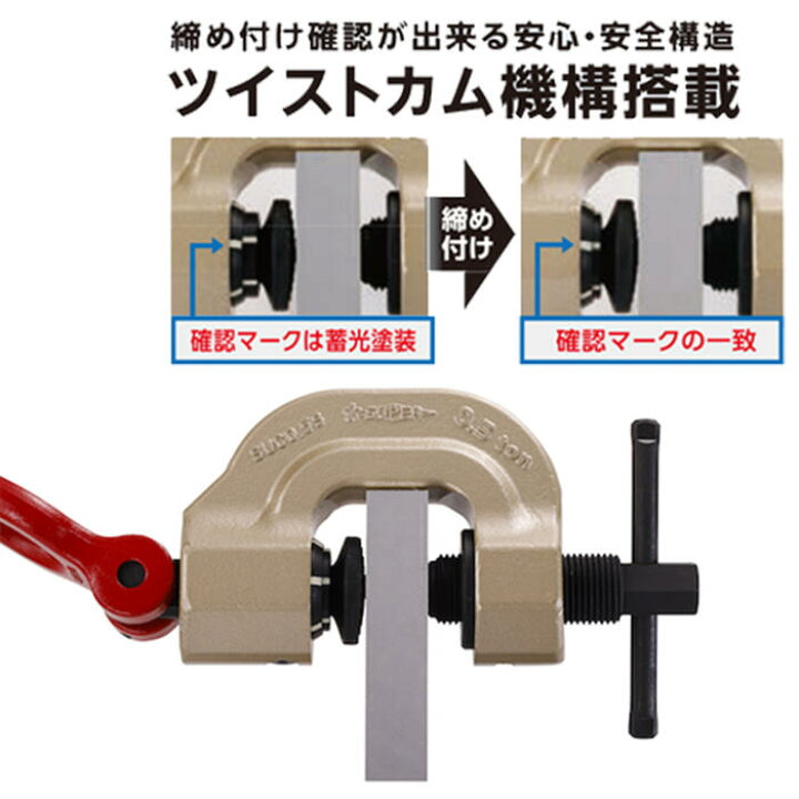 楽天市場】スーパーツール ツイストカム式 スクリューカムクランプ 0.5 