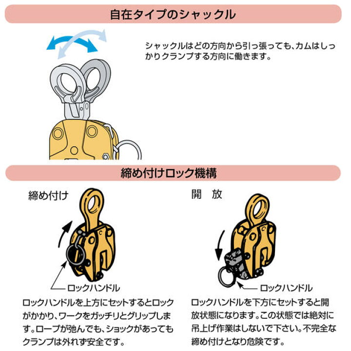 楽天市場】スーパーツール 立吊クランプ 自在シャックルタイプ ロック  