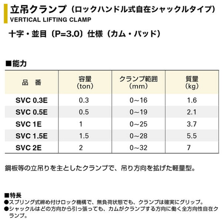 楽天市場】スーパーツール 立吊クランプ 自在シャックルタイプ ロック 