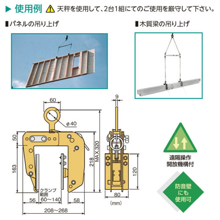 楽天市場】スーパーツール パネル 梁吊クランプ ワイドタイプ 2台 