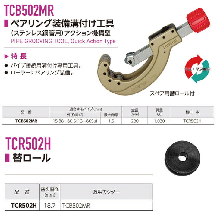 楽天市場】スーパーツール ベアリング装備型 ステンレス鋼管用溝付け 