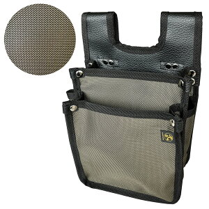 鳶壱 強化型 高品質ナイロン 1680デニール 2段腰袋 水抜き穴付 ブラック ネイビー カーキ Y型ハーネス対応 安全帯 フルハーネス 電工 鳶 腰道具 腰袋 かっこいい 日本製 NXT-N115-BK NXT-N115-NB NXT-N11