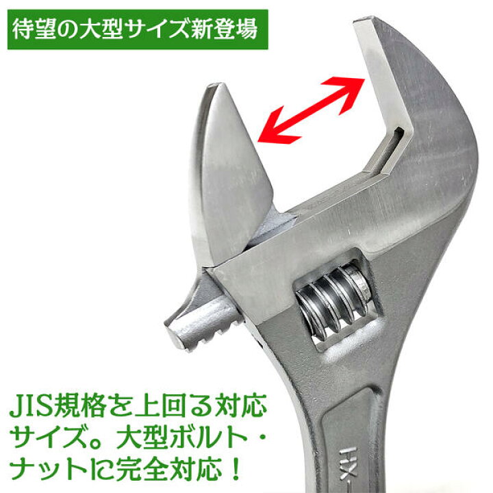 楽天市場】トップ工業 改良型 モンキレンチHX 450mm モンキーレンチ 口 