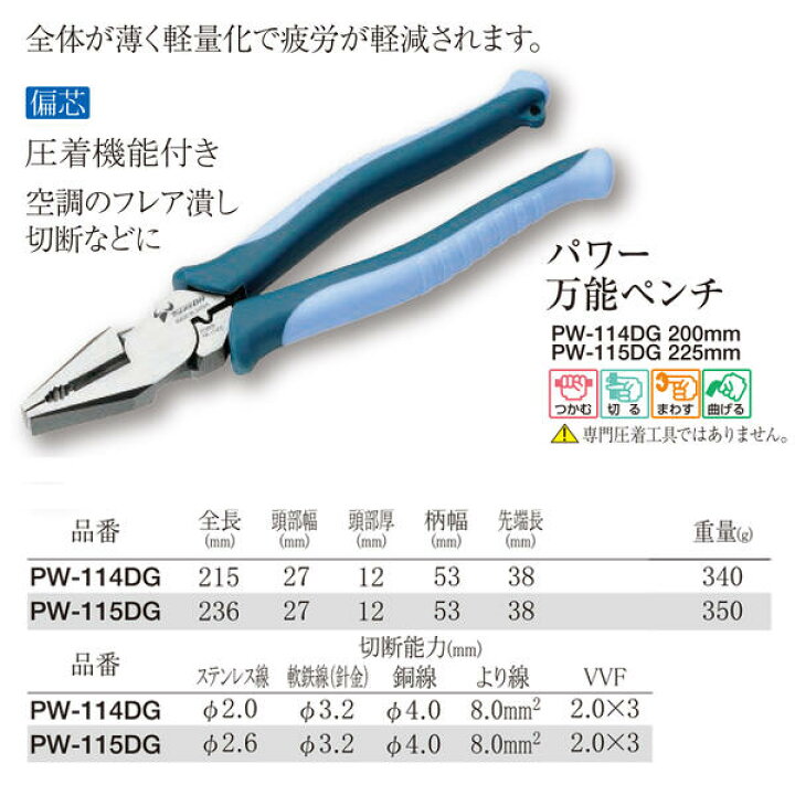 あすつく】 LEONTOOL 強力ペンチ 偏芯パワーペンチ 多機能ペンチ 207mm 偏芯テコ らくらく切断 溝付 切断 曲げ