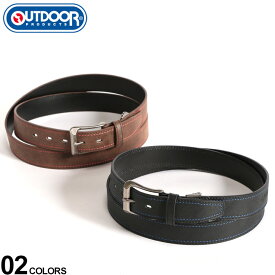 ベルト メンズ 大きいサイズ レザーライク カラーステッチ 小物 サイズ調節 ブラック ダークブラウン 130 OUTDOOR PRODUCTS アウトドアプロダクツ