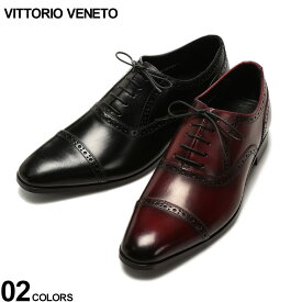 VITTORIO VENETO ヴィットリオヴェネト レザー 内羽根 セミブローグ シューズ メンズ ビジネス 紳士 シューズ 革靴 レザー ビジネスシューズ レザーシューズ フォーマル レースアップ SZ1002