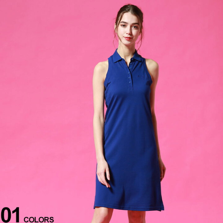 楽天市場 Armani Exchange アルマーニエクスチェンジ 胸ロゴ ノースリーブ ポロワンピースブランド レディース トップス ポロワンピ ロング ワンピース 春 夏 袖無し 無地 襟 Ael3kya78yj17z 大きいサイズのサカゼン