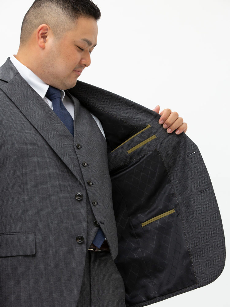 楽天市場】スーツ 大きいサイズ メンズ ビジネス ウール混 ベスト付き 