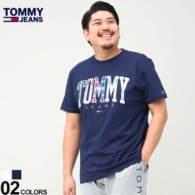 エントリーでさらにポイント+4倍 トミージーンズ 半袖 Tシャツ 大きいサイズ メンズ チェックロゴ クルーネック CLSC TARTAN TOMMY TEE クルー ホワイト ネイビー 1XL 2XL TOMMY JEANS